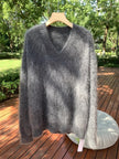 Nameria Womens Cashmere V Neck Sweater Pullover Long Sleeve