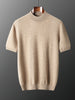 Nameria Mens Cashmere Blend Seamless Short Sleeve Knit Sweater