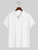 Nameria Men's Lapel Rhombic Knit Short Sleeve Polo