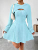 Nameria Square Neck A-Line Dress Set Hooded Top and Tank Dress