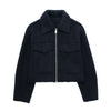 Nameria Street Style Short Zip Tweed Jacket