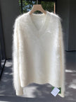 Nameria Womens Cashmere V Neck Sweater Pullover Long Sleeve