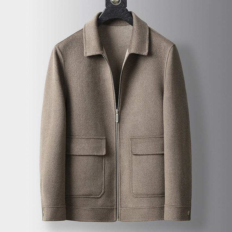 Nameria Mens Wool Jacket Coat Lapel Zip Tailored Fit