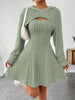 Nameria Square Neck A-Line Dress Set Hooded Top and Tank Dress