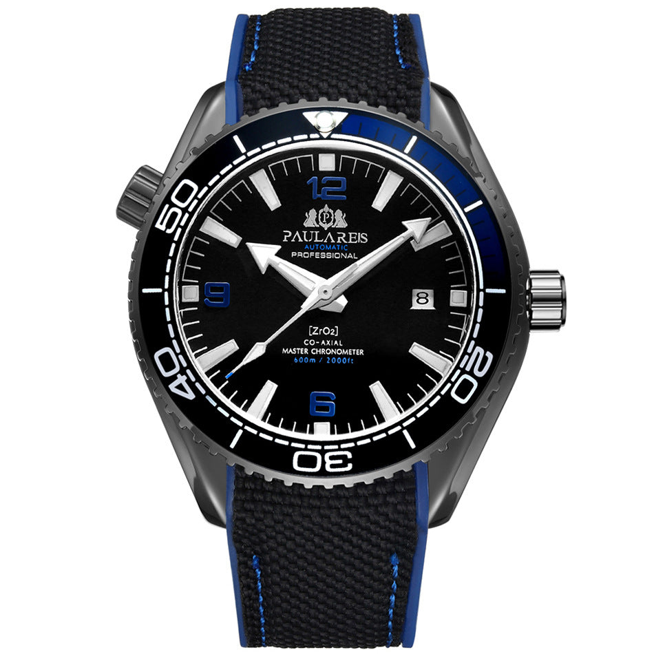 Nameria Automatic Luminous Date Watch Rubber Strap 45mm
