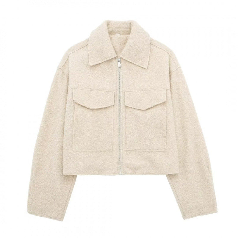 Nameria Street Style Short Zip Tweed Jacket