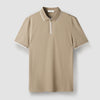 Nameria Mens Slim Fit Half Zip Polo Short Sleeve Cotton Blend