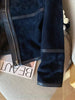 Nameria Navy Blue Suede Jacket Leather Trim Lapel Zip Front