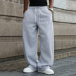 Nameria Loose Straight Leg Sweatpants with Drawstring Light Gray