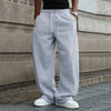 Nameria Loose Straight Leg Sweatpants with Drawstring Light Gray