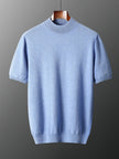 Nameria Mens Cashmere Blend Seamless Short Sleeve Knit Sweater
