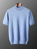 Nameria Mens Cashmere Blend Seamless Short Sleeve Knit Sweater