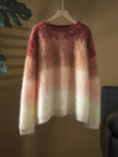Nameria Gradient Cashmere Sweater Brushed Texture Loose Fit