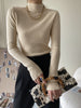 Nameria High Neck Rib Knit Top Slim Fit Base Layer