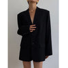 Nameria Women's Loose Fit Mid-Length Single Breasted Blazer
