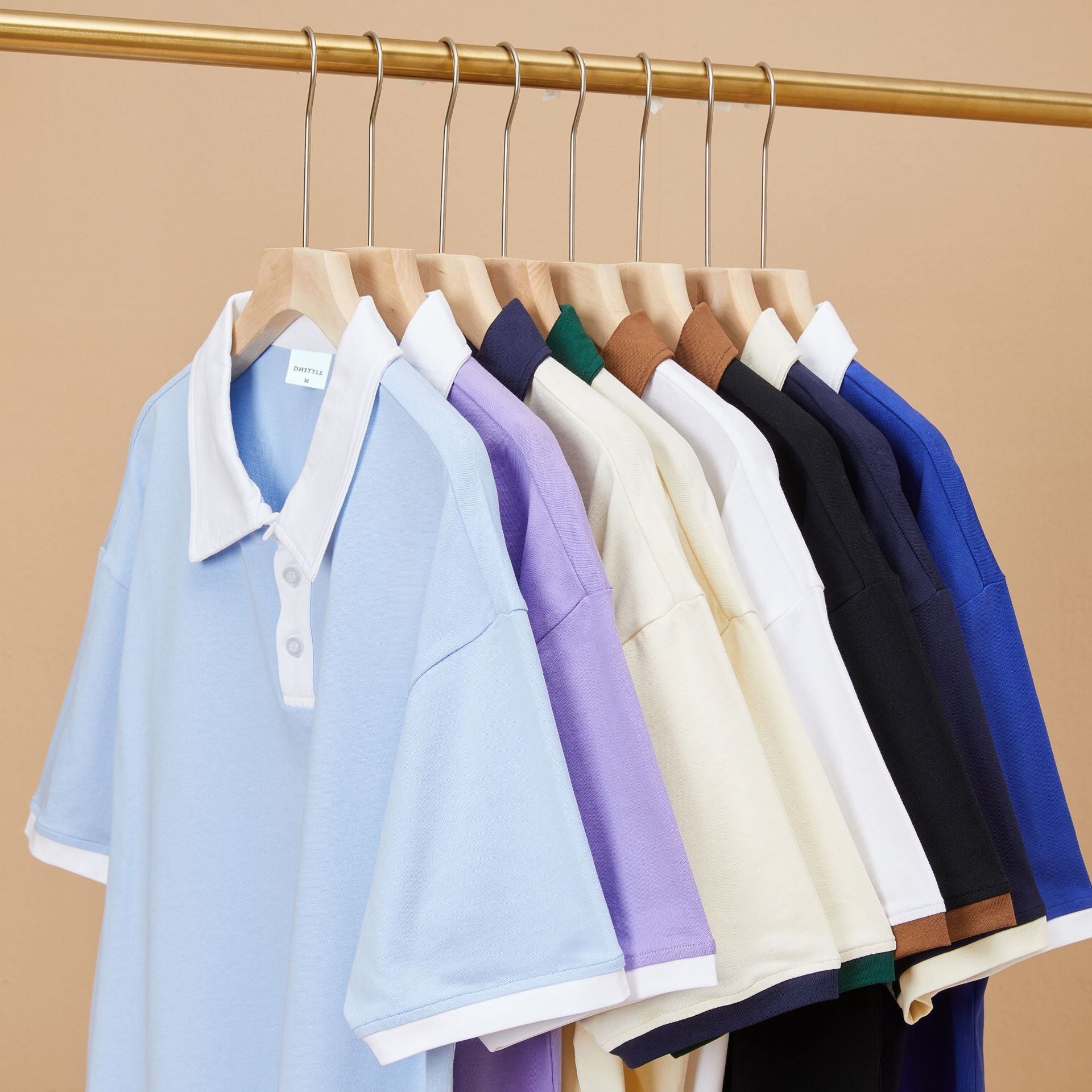 Nameria Unisex Color Block Polo Shirt 100% Combed Cotton Loose Fit