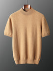 Nameria Mens Cashmere Blend Seamless Short Sleeve Knit Sweater