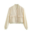 Nameria Stand Collar Pocket Jacket