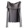 Nameria Off Shoulder Rib Knit Sweater