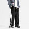 Nameria Men Corduroy Straight-leg Sweatpants Side Stripe Elastic Waist