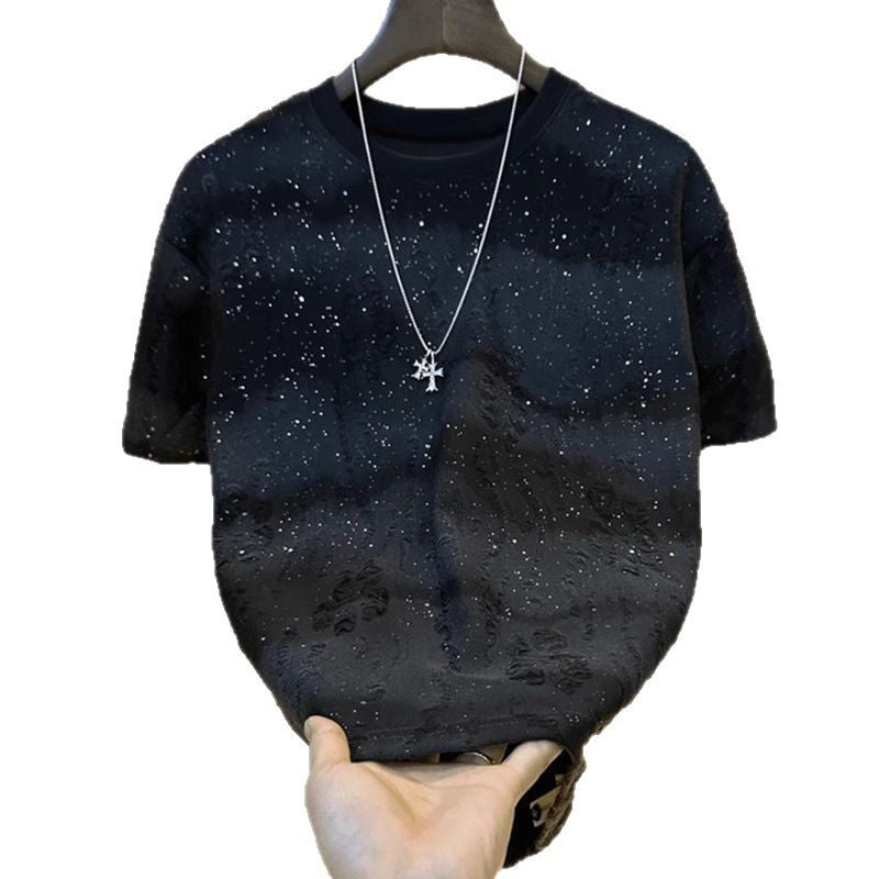 Nameria Unisex Loose Short Sleeve T-Shirt Starry Sky Gradient