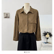 Nameria French Hollow Out Crochet Polo Lapel Long Sleeve Shirt