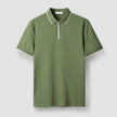 Nameria Mens Slim Fit Half Zip Polo Short Sleeve Cotton Blend
