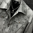 Nameria Men's Retro Tie-Dye Short Jacket with Lapel Collar