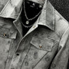 Nameria Men's Retro Tie-Dye Short Jacket with Lapel Collar
