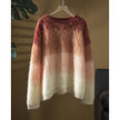 Nameria Gradient Cashmere Sweater Brushed Texture Loose Fit