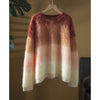 Nameria Gradient Cashmere Sweater Brushed Texture Loose Fit
