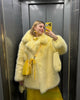 Nameria Faux Fur Mid Length Coat Extended Collar