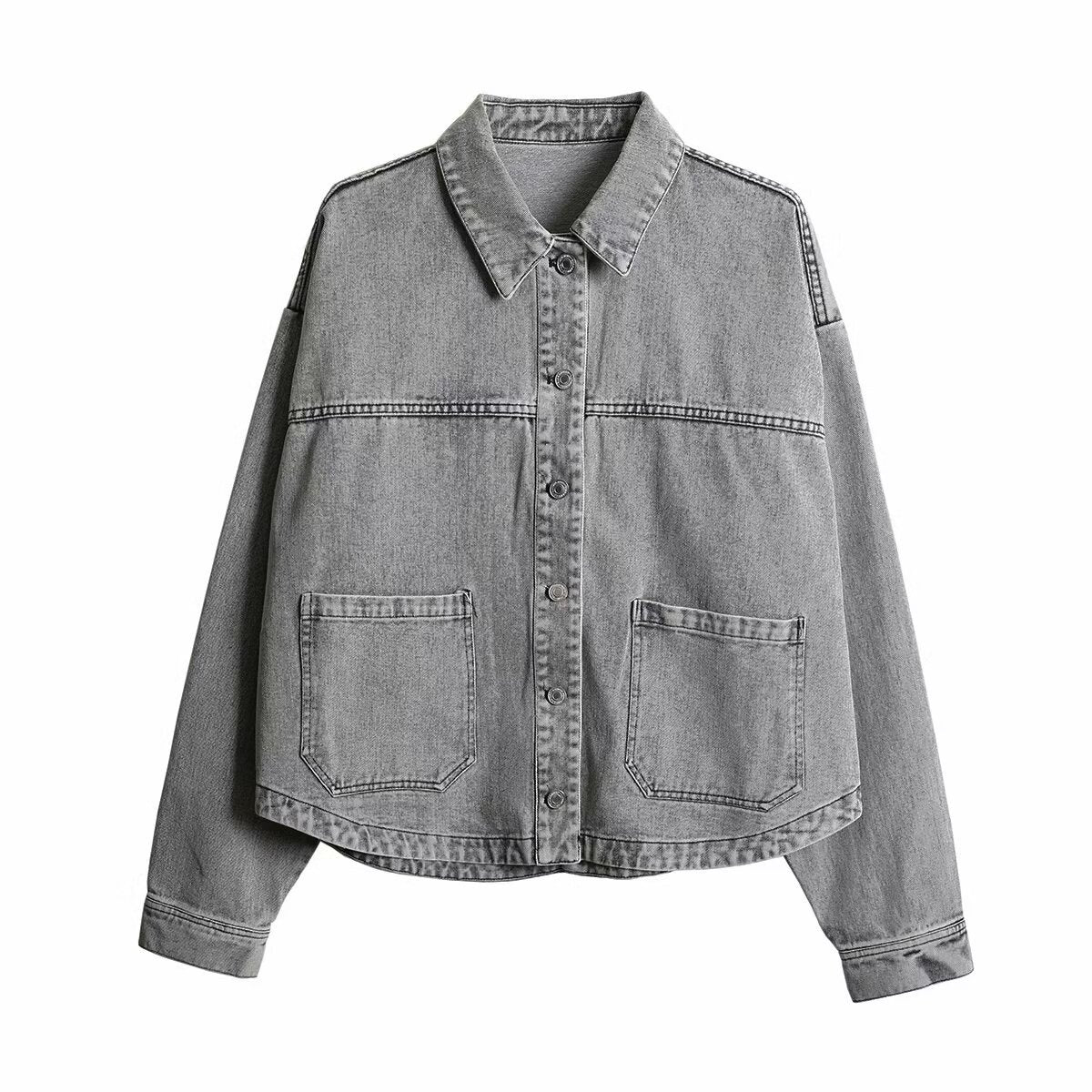 Nameria Womens Denim Collar Shirt