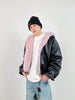 Nameria Unisex Retro Hooded PU Leather Jacket with Fleece Lining
