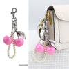 Nameria Pearl Chain Cherry Keychain
