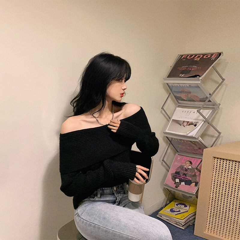 Nameria Off Shoulder Rib Knit Sweater