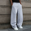 Nameria Loose Straight Leg Sweatpants with Drawstring Light Gray