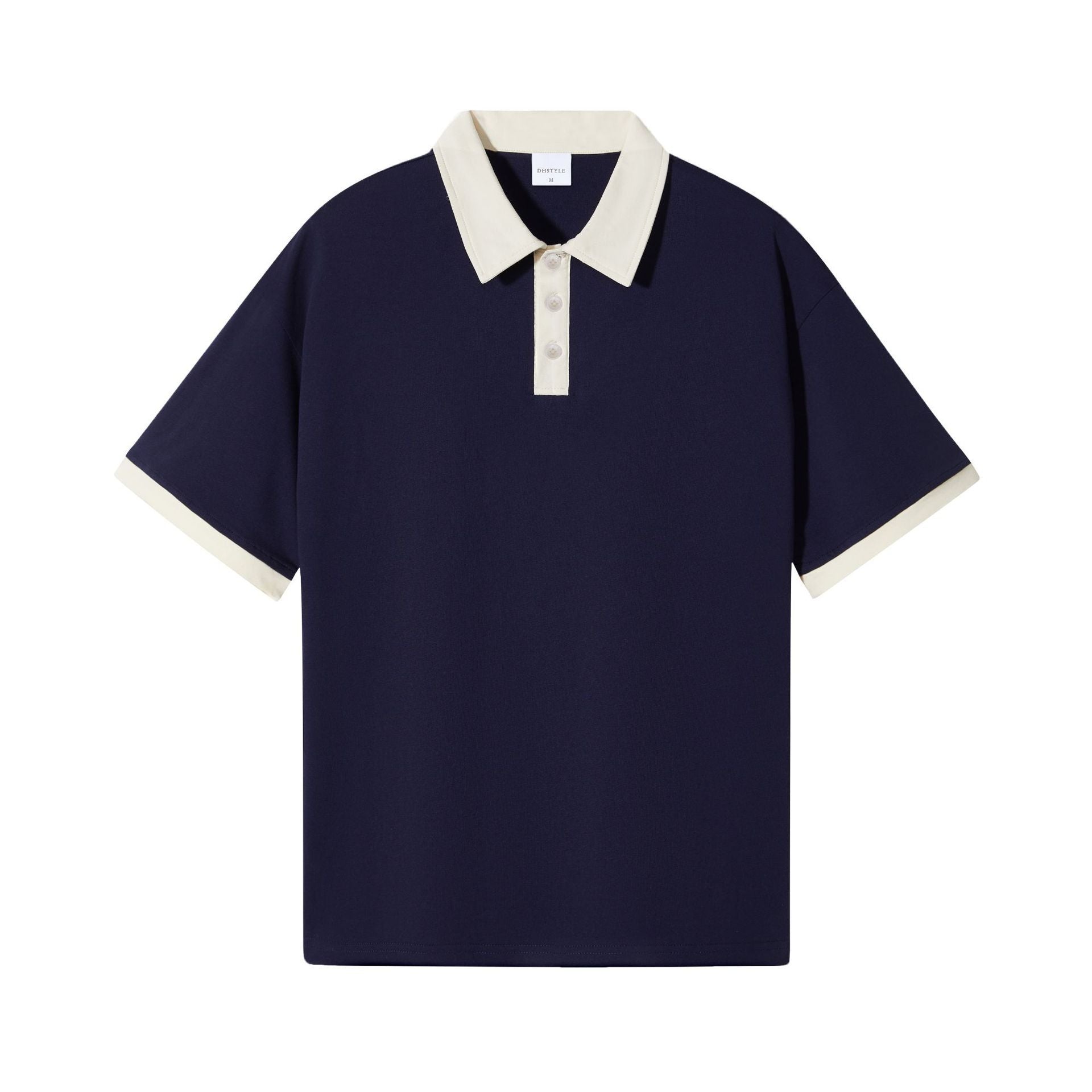 Nameria Unisex Color Block Polo Shirt 100% Combed Cotton Loose Fit