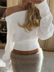 Nameria Asymmetrical Off Shoulder Sweater Waist Fit