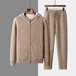 Nameria Hooded Cashmere Blend Zip Sweater Set Thick Knit