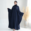 Nameria Womens Bat Sleeve Long Dress With Belt Crewneck