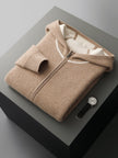 Nameria Hooded Cashmere Blend Zip Sweater Set Thick Knit