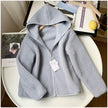 Nameria Faux Shearling Fleece Hooded Zip Jacket