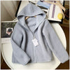 Nameria Faux Shearling Fleece Hooded Zip Jacket