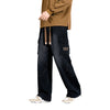 Nameria Men Vintage Washed Wide Leg Pants High Waist Zipper Placket