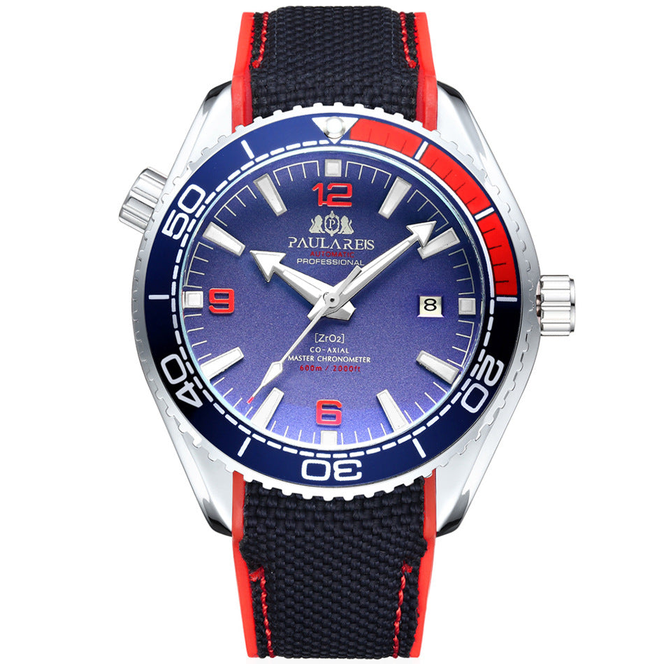 Nameria Automatic Luminous Date Watch Rubber Strap 45mm