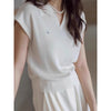 Nameria Ice Silk Right Shoulder Short Sleeve Polo Shirt