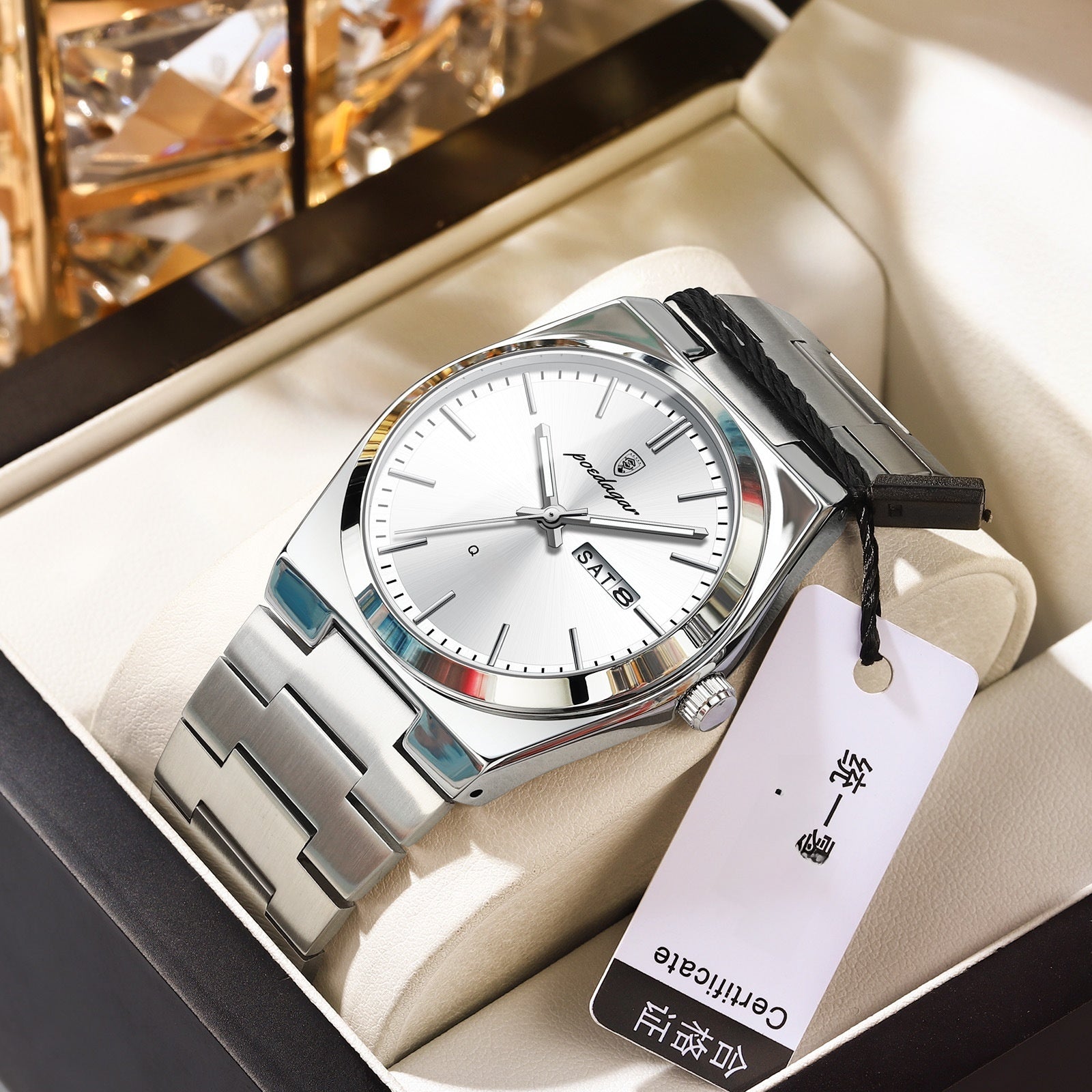 Nameria Podagar Quartz Day Date Watch Stainless Steel