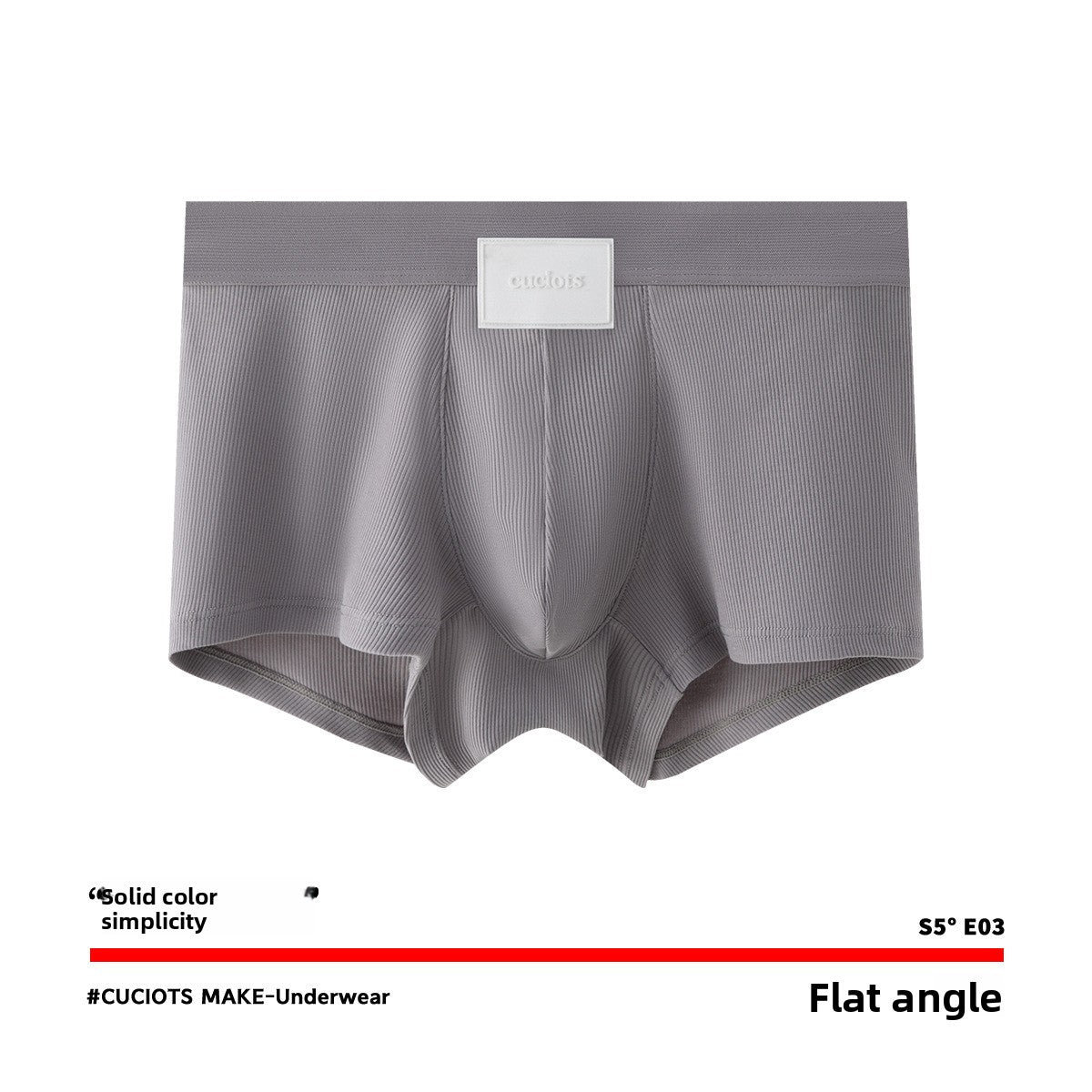 Nameria Men's Mid Waist Cotton Boxer Briefs Solid Color