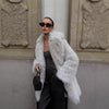 Nameria Faux Fur Mid Length Coat Extended Collar
